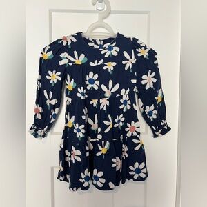 Marks & Spencer M&S: Floral Long Sleeve Tiered Dress: Size 3-4